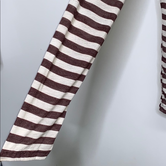 NWTs STEM • Stripe Maroon Long Sleeve V-Neck Tee - Picture 6 of 8